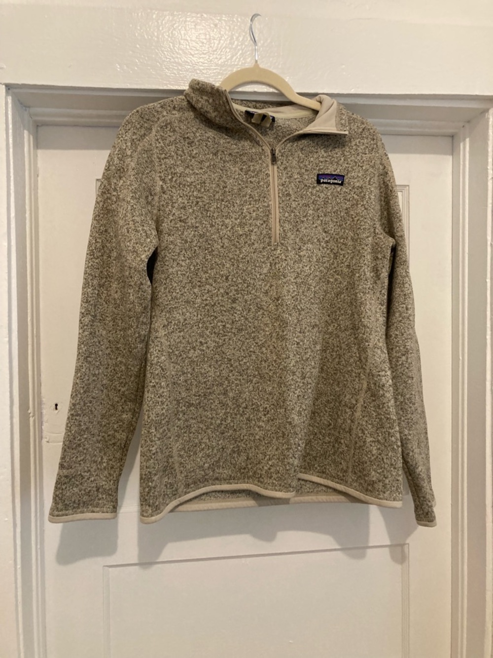 Patagonia Heathered Beige Half-Zip Pullover